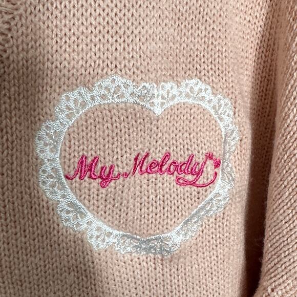 HOT TOPIC x MY MELODY Split Cardigan Sweater Pink White Sz XL {F49} - Picture 4 of 7